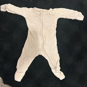 Little sleepies cream ribbed zippy